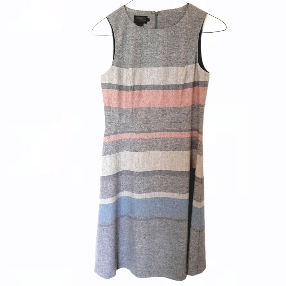 PENDLETON VIRGIN WOOL/SILK STRIPED DRESS 6